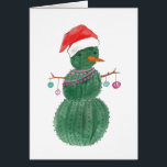 A Very Cactus Christmas Snowman<br><div class="desc">Celebrate the holidays with this cute watercolor design from Wildapple. Artist: Jenaya Jackson.</div>
