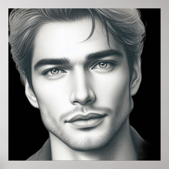 A Very Handsome Young Man on a 24x24 Wall Poster (Vorne)