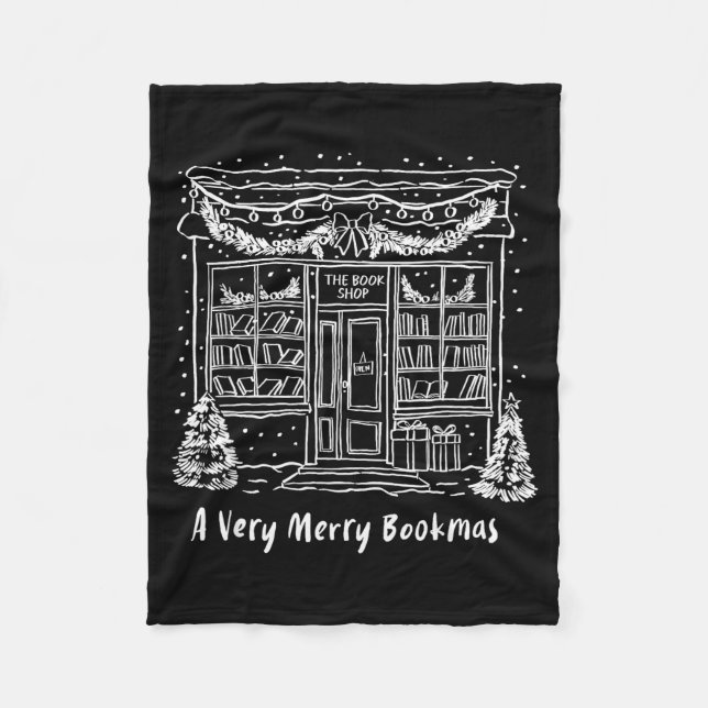 A Very Merry Bookmas Cozy Christmas Bookstore Holi Fleecedecke (Vorderseite)