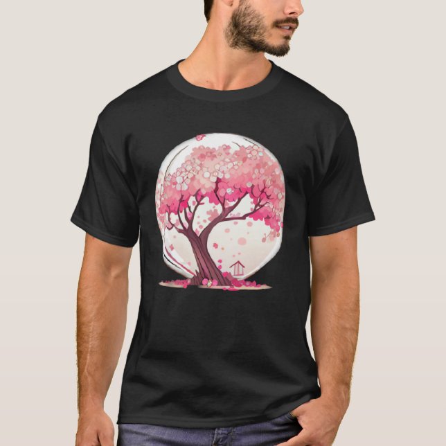 A Vibrant and Inspiring Cherry Blossom Sphere Tree T-Shirt (Vorderseite)