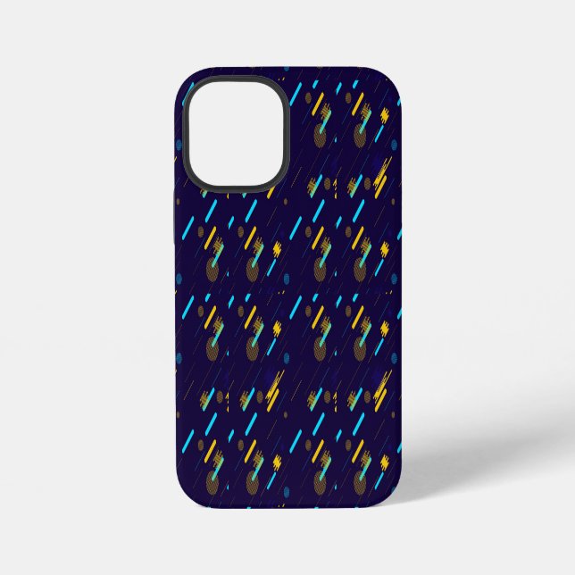 A vibrant iPhone case with a dark blue background 12 Mini Hülle (Rückseite)
