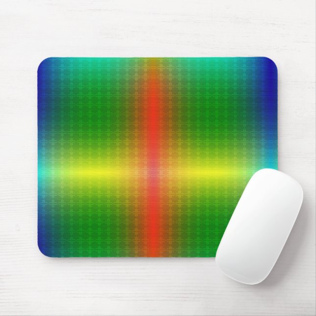 A vibrant mouse pad featuring a symmetrical rainbo mousepad (Mit Mouse)