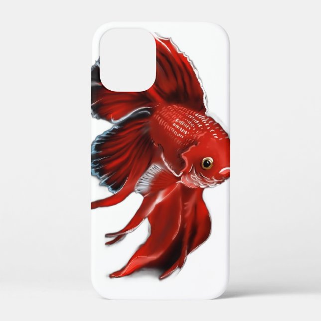 A vibrant red betta fish swimming. Case-Mate iPhone hülle (Rückseite)