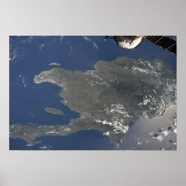 A view of the Caribbean island of Hispaniola Poster (Vorne)