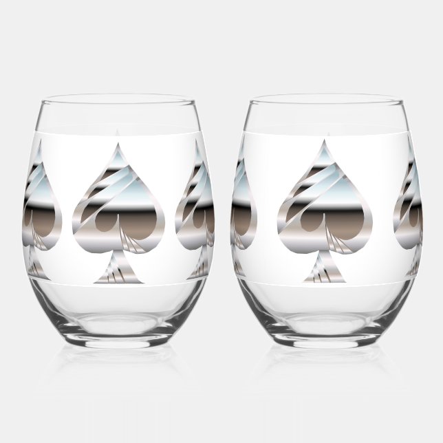 À Vin Sans Pied Jeu de Verre Argent Pique (Recto)