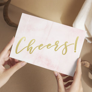 À votre santé ! Carte postale aquarelle rose avec 