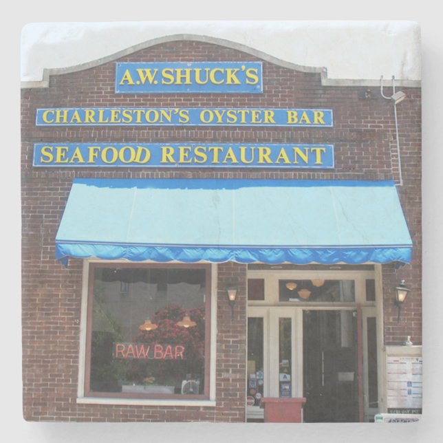 A.W. Shucks Oyster Bar Restaurant Charleston, SC. Steinuntersetzer (Vorderseite)