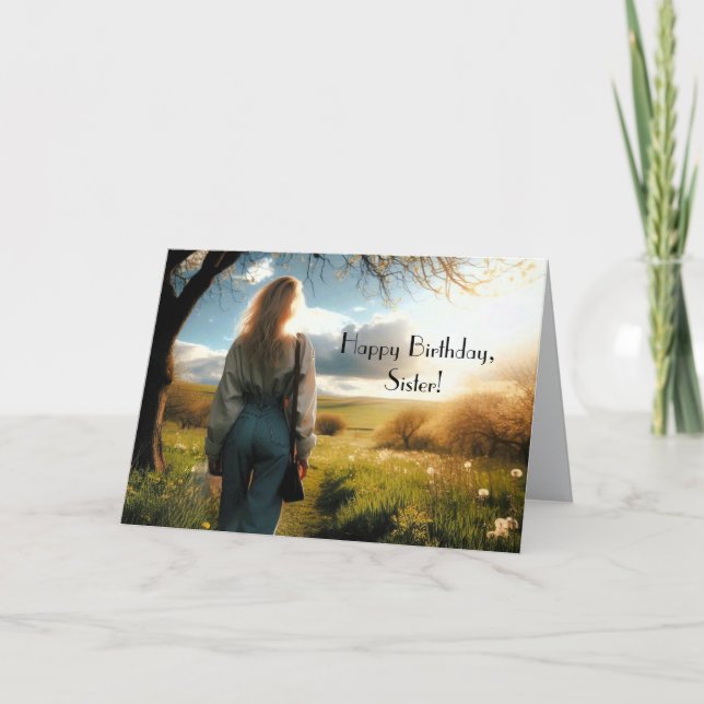 A WALK - SISTER BIRTHDAY CARD DANKESKARTE (Vorderseite)