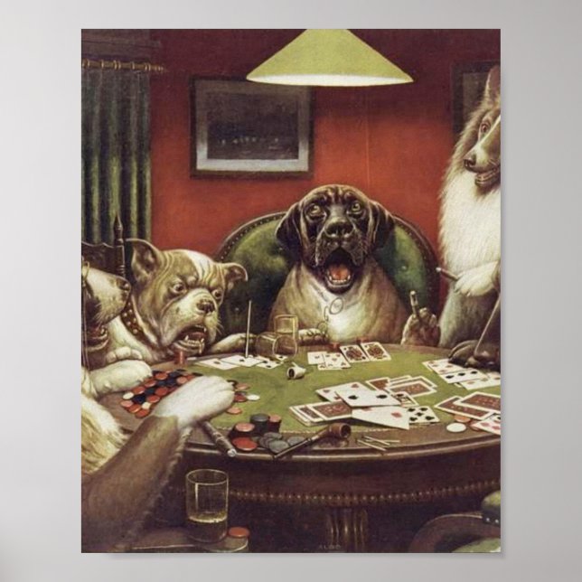 A Waterloo - Dogs Playing Poker - Cassius Coolidge Poster (Vorne)