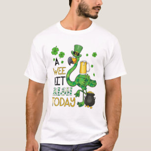 A Wee Bit Irish Heute Green Flamingo St Patrick's T-Shirt
