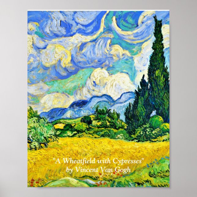 "A WHEATFIELD" DE VINCENT VAN GOGH POSTER (Devant)