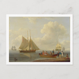 A Wherry holt Passagiere auf zwei verankerte Pac Postkarte