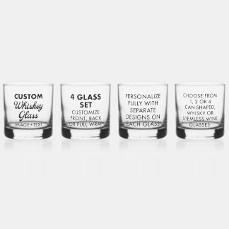 À Whisky 4 x verre Whiskey personnalisé 12 oz