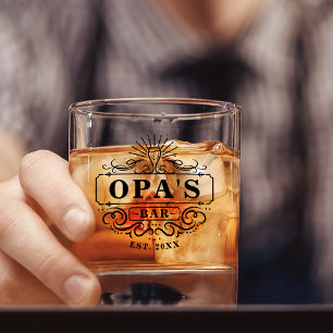 À Whisky Bar Opa personnalisé Année de création de verre