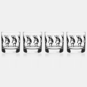 À Whisky Kokopelli Sud-Ouest Noir Et Blanc Peut Verre