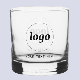 À Whisky Logo simple avec verre commercial promotionnel tex