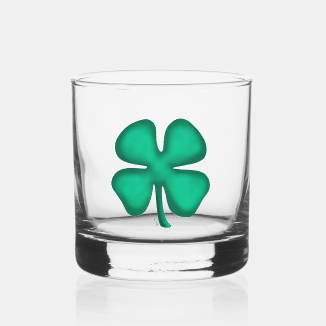 À Whisky Lucky 4 Leaf Irlandais Clochers verre (Recto)