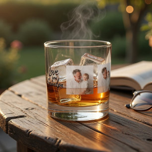 À Whisky Verre personnalisé pour grand-père avec photo pers
