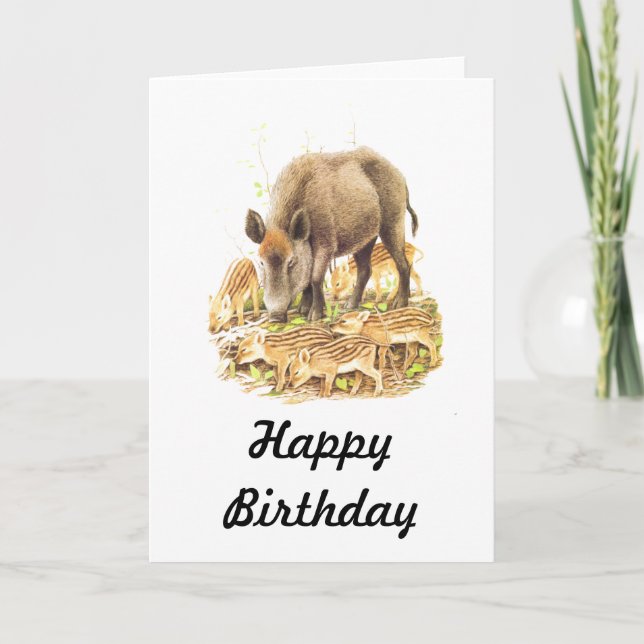 A Wild Boar und Babies Karte (Vorderseite)