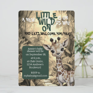 A Wild One Safari Adventures: Einzigartige Babydus Einladung