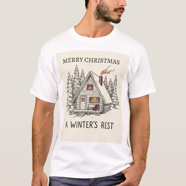 A Winter’s Rest – Cabin in the Pines T-Shirt (Vorderseite)