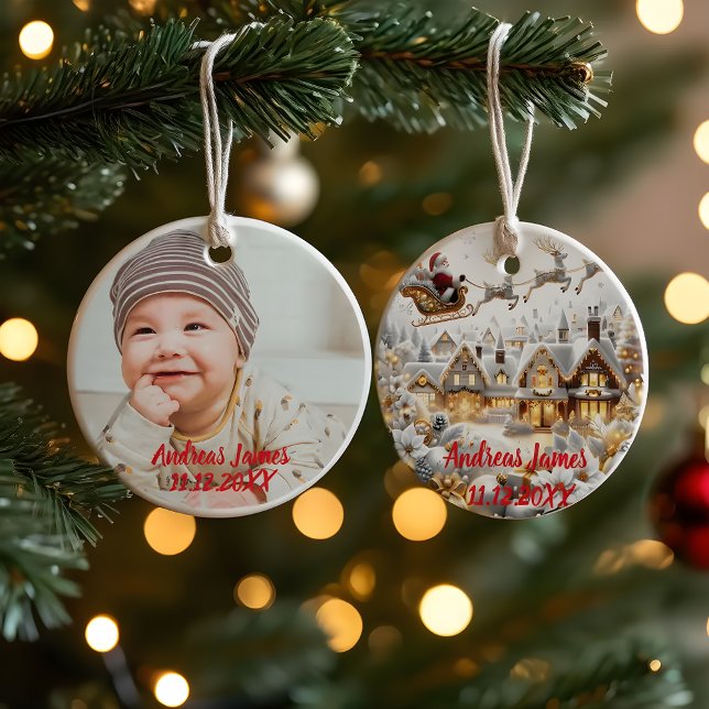 A Winter Wonderland: Your Baby's First Christmas Keramik Ornament (Von Creator hochgeladen)