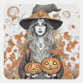 A witch’s love quadratischer aufkleber