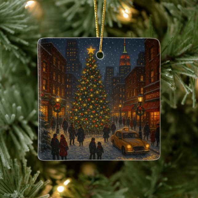 A wonderful Christmas night in New York Keramikornament (Baum)