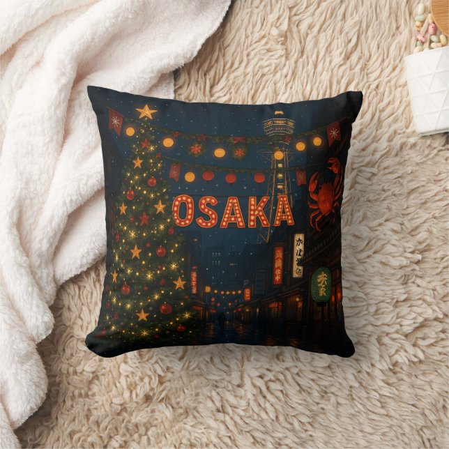 A wonderful nighttime Christmas in Osaka Kissen (Decke)