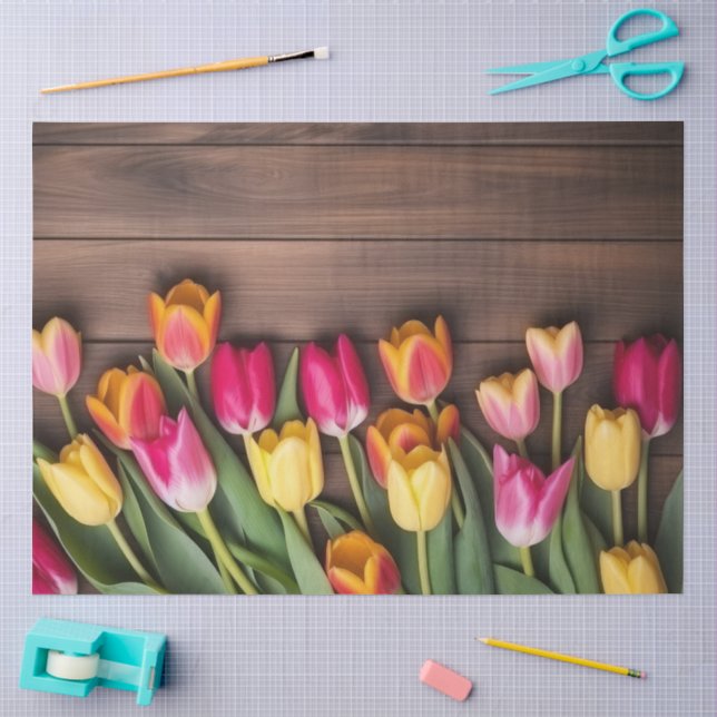 A Wood and Tulip Series Design #5 Seidenpapier (Basteln)