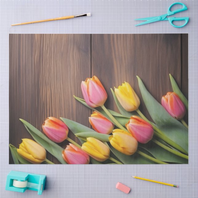 A Wood and Tulip Series Design #8 Seidenpapier (Basteln)