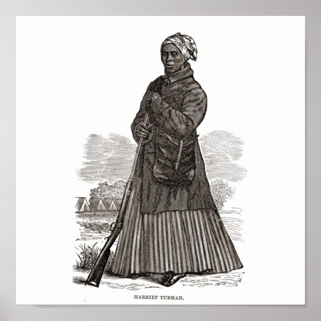 A woodcut image of Harriet Tubman, before 1869 Poster (Vorne)