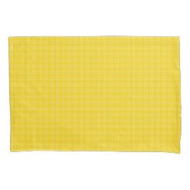 A yellow plaid fabric is shown in two images kissenbezug