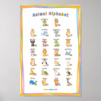 A-Z Animal Alphabet Poster - täglich wachsen