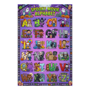 A-Z Gruseliger Film-Alphabet Poster