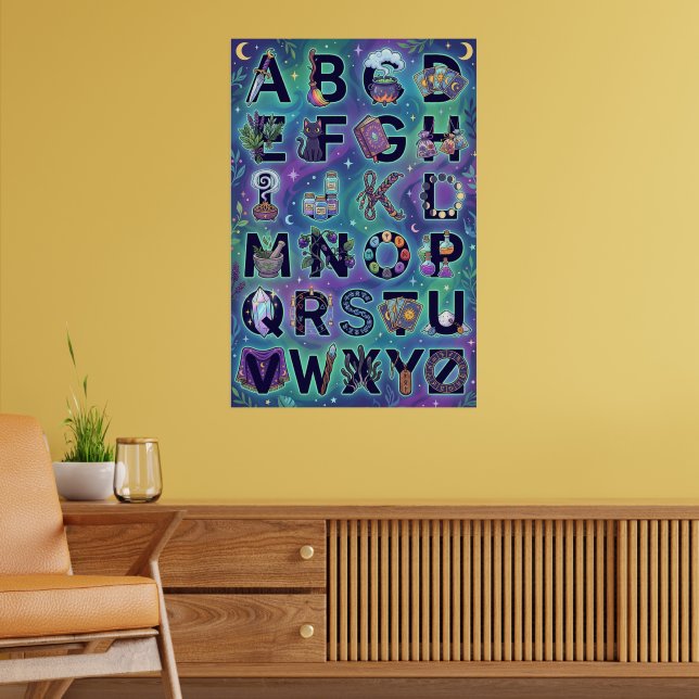 A-Z Hexen-Alphabet  Poster (Wohnzimmer 2)