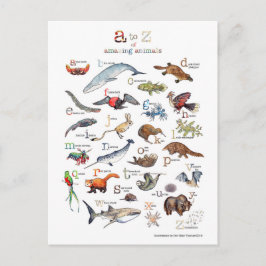 A-Z of amazing animals Postkarte