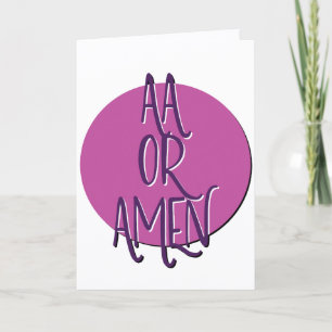 AA oder Amen-Erholungs-Slogan-Jubiläum Karte