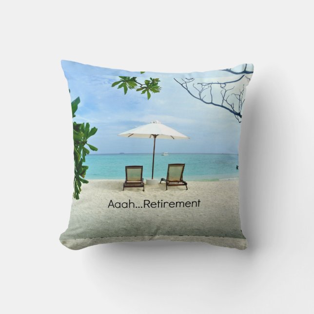 Aaah...müde, entspannen am Strand Kissen (Vorderseite)
