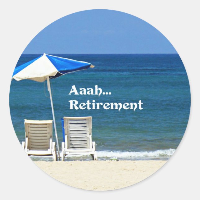 Aaah... Pension, Relaxen am Strand Runder Aufkleber (Vorderseite)