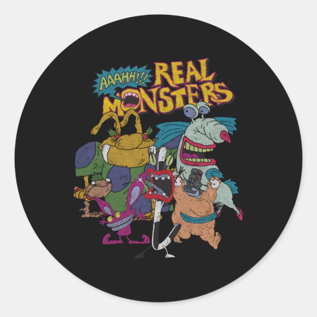 Aaahh Real Monsters Alle Charaktere Runder Aufkleber (Vorderseite)