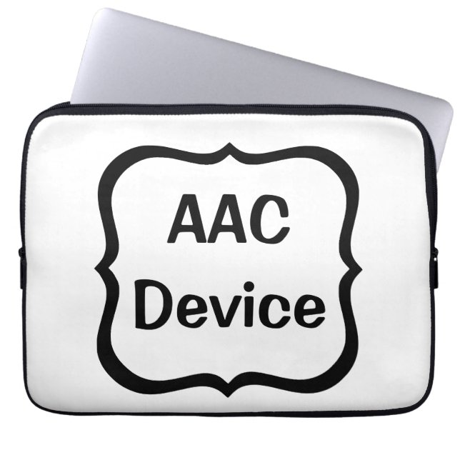 AAC-Etikett schwarz Laptopschutzhülle (Vorderseite)