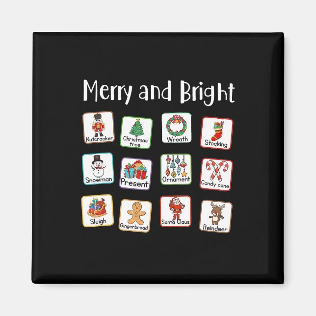 AAC SLP Christma, Therapeutin für gute und helle S Magnet (Vorne)