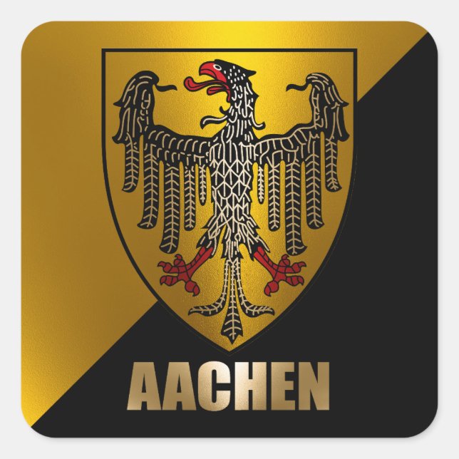 Aachen Quadratischer Aufkleber (Vorderseite)