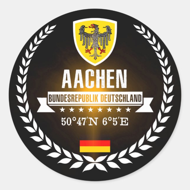 Aachen Runder Aufkleber (Vorderseite)