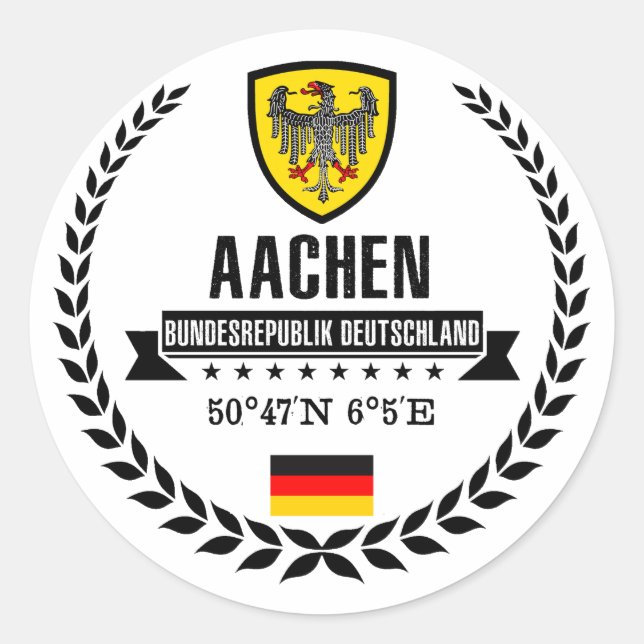 Aachen Runder Aufkleber (Vorderseite)