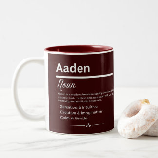 Aaden Personalized Name Zweifarbige Tasse
