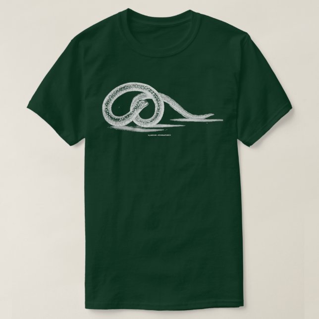 Aal weiß auf schwarz T-Shirt (Design vorne)