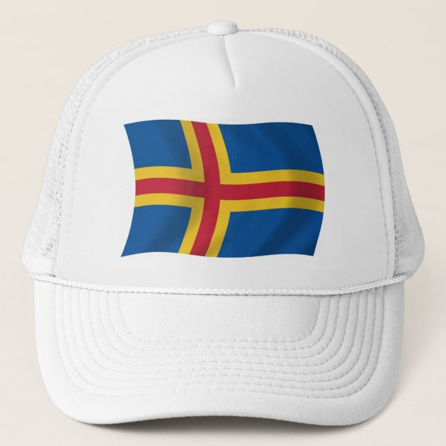 Aaland Flag Hat Truckerkappe (Vorderseite)