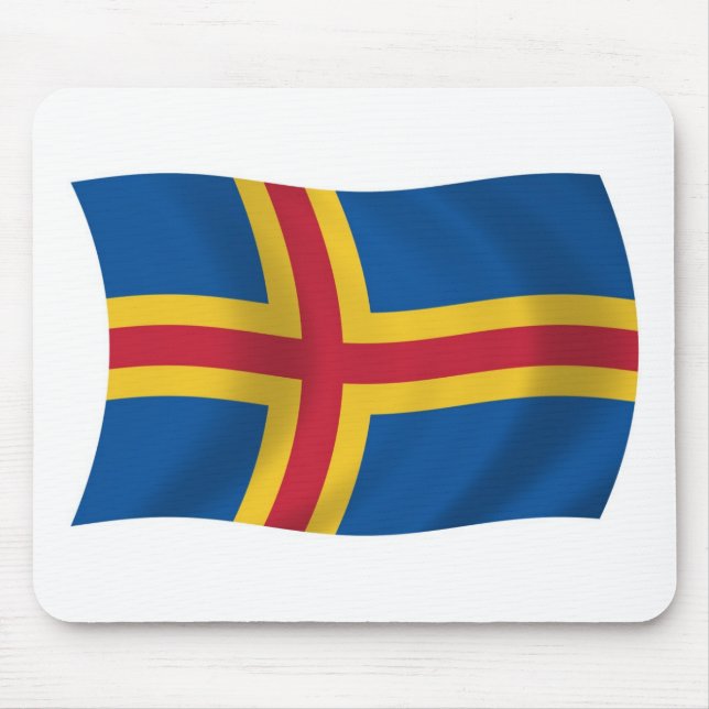 Aaland-Flagge-Mauspad Mousepad (Vorne)